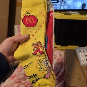McDonald's Fun Yellow Cartoon Socks